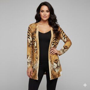 Animal Print Open Cardigan